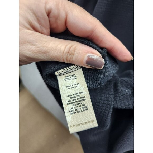 Soft Surroundings Womens 1X Cowl Neck Charcoal Tunic Top Polyester/Spandex Blend - Picture 4 of 5